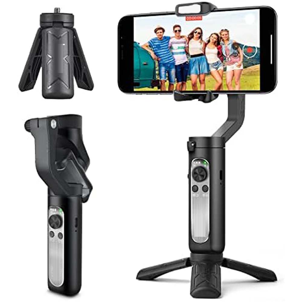 CQL Smart 3-Axis Gimbal Stabilizer for Smartphones & Action Cameras | Professional Video Stabilizer with Universal Compatibility and Long Battery Life Image