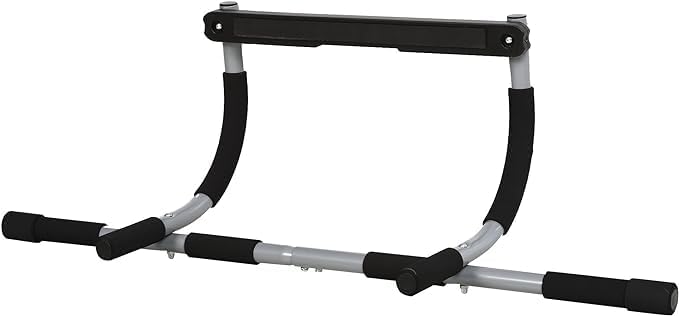 Multifunctional Door Pull-Up Bar | Steel and Foam Training Bracket for Home Workouts | Black and Grey Image