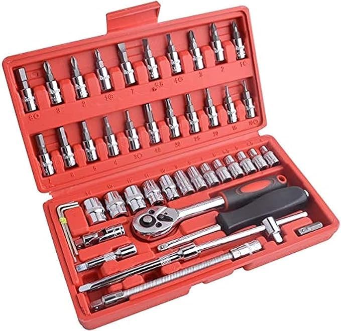 46pcs Manual Machine Auto Repair Combination Tool Set – Essential Kit for Every Handyman Image