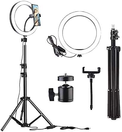 13-Inch Ring Lights Photography Lighting Kit | Essential YouTube & TikTok Equipment | Includes Ringlight, Tripods, Phone Holders, USB Powered Image