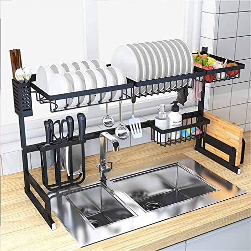 Over Sink Kitchen Shelf Storage Holders | 65/85cm Stainless Steel Organizer for Dish Drying & Kitchen Essentials Image