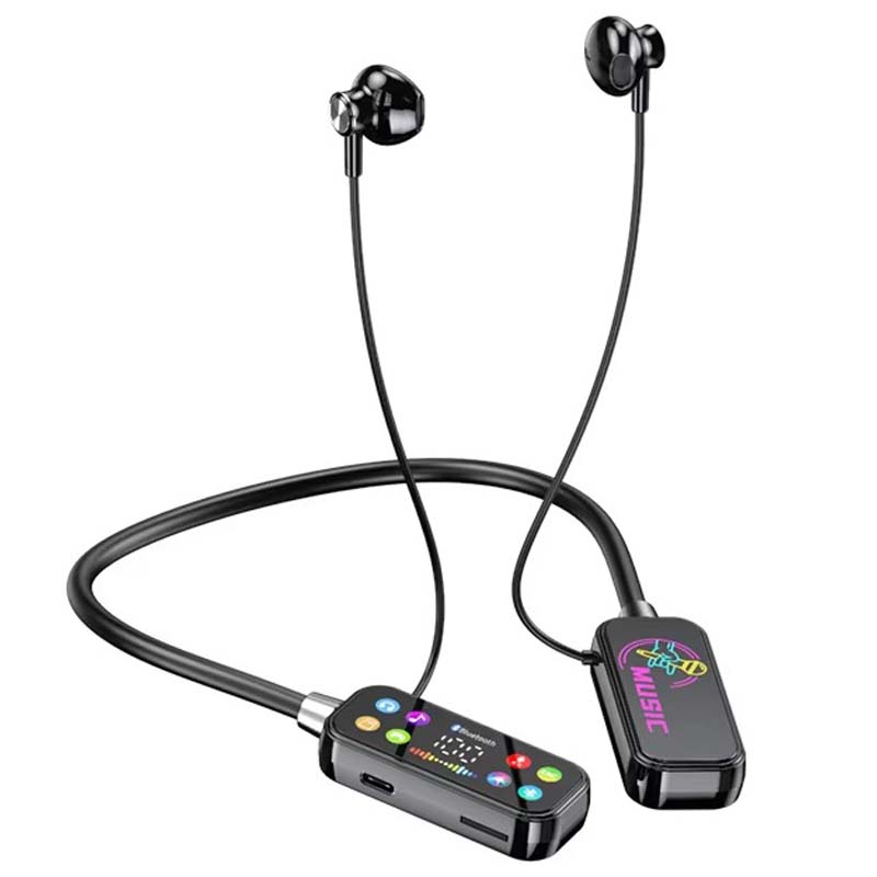 T200 Wireless Neckband Earphones. 120hr playback, 600-day standby & LED screen. Marathon battery life for non-stop music. Image
