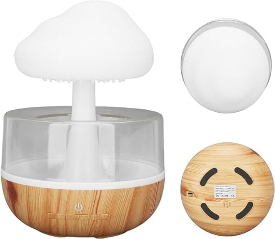 Rain Cloud Humidifier | Portable Mini 450ml Cool Mist Humidifier | USB Personal Desktop Humidifier with 7 LED Lights for Baby Bedroom, Travel, Office & Home Image