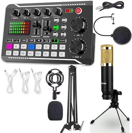 Ultimate Podcasting Ensemble – V9 Mixer, BM800 Microphone & Integrated Sound Card Image