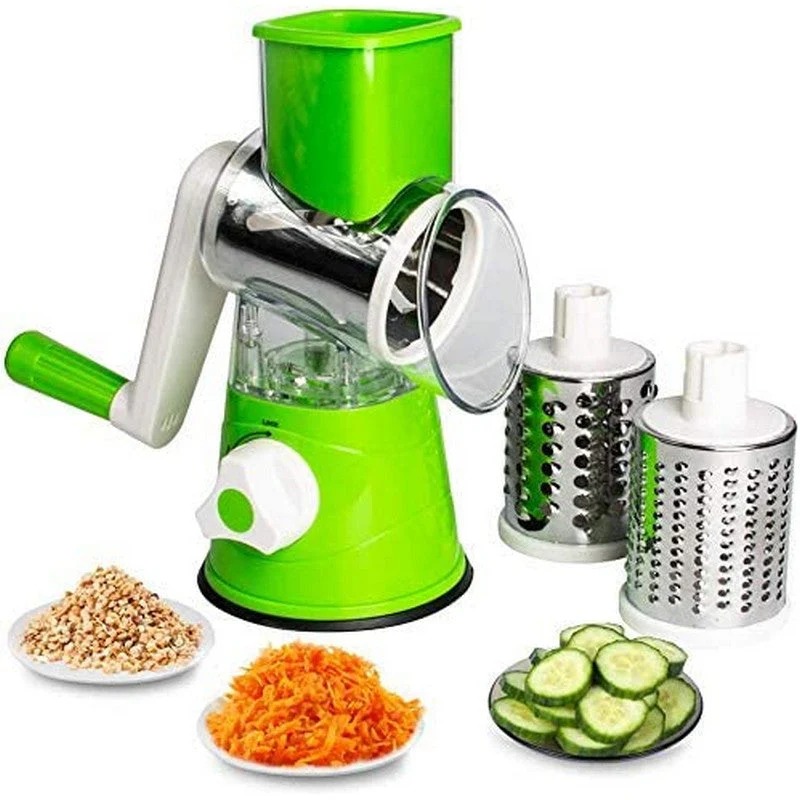 3-in-1 Manual Rotary Vegetable Drum Cutter | Multi-Purpose Slicer, Shredder, and Grater | Efficient Kitchen Tool for Fruits and Vegetables Image