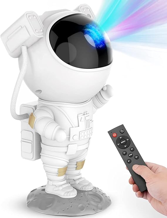 Astronaut Galaxy Star Projector Night Light | Astronaut LED Lamp with Timer & Remote | Starry Nebula Ceiling Projection | Aesthetic Room Decor for Gaming Room & Home Theater Image