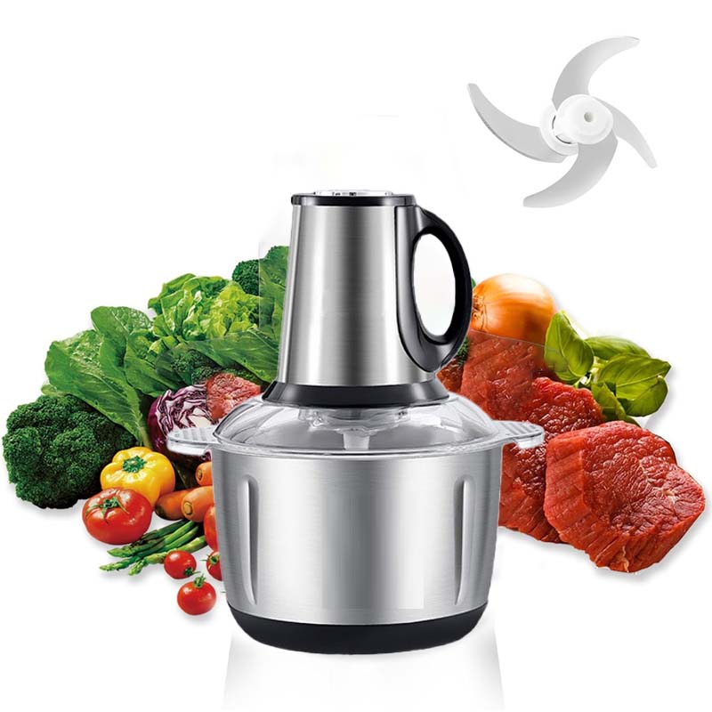 2-in-1 Stainless Steel Electric Meat Grinder & Food Processor - 6 Blades, 3.8L Capacity for Home & Restaurant Use Image