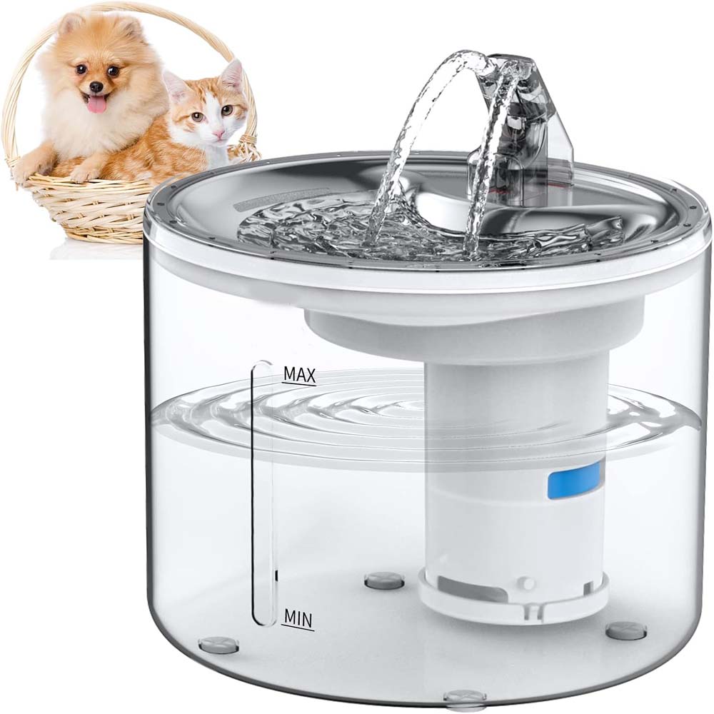 Pet Water Fountain - Automatic Cat & Dog Water Dispenser with Filters, Ultra-Quiet & Transparent Design Image