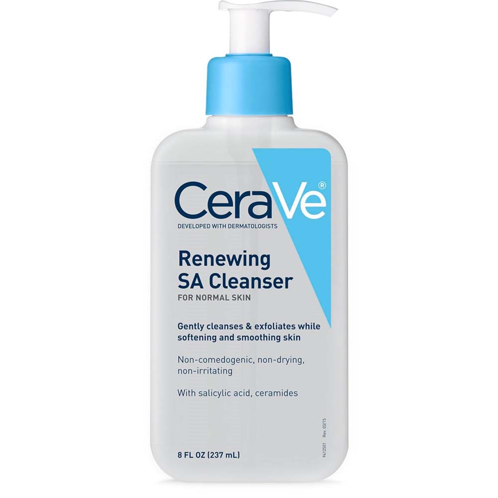 CeraVe Renewing Salicylic Acid Cleanser – Gentle BHA Exfoliating Face Wash with Hyaluronic Acid, Niacinamide & Ceramides, Smooths & Softens Skin Image