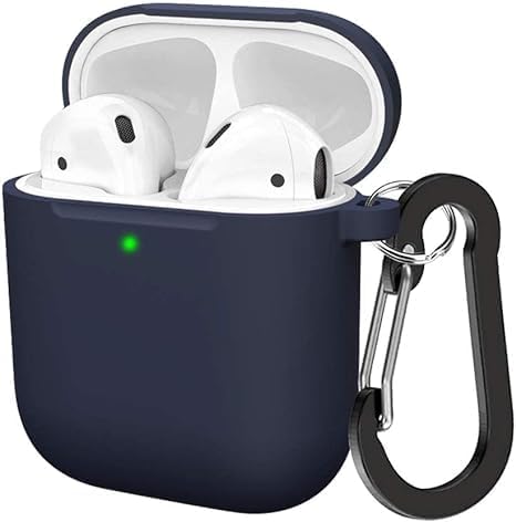 Soft Silicone Protective Case Cover for AirPods 2 & 1 | Front LED Visible | Midnight Blue | Durable and Stylish Protection Image