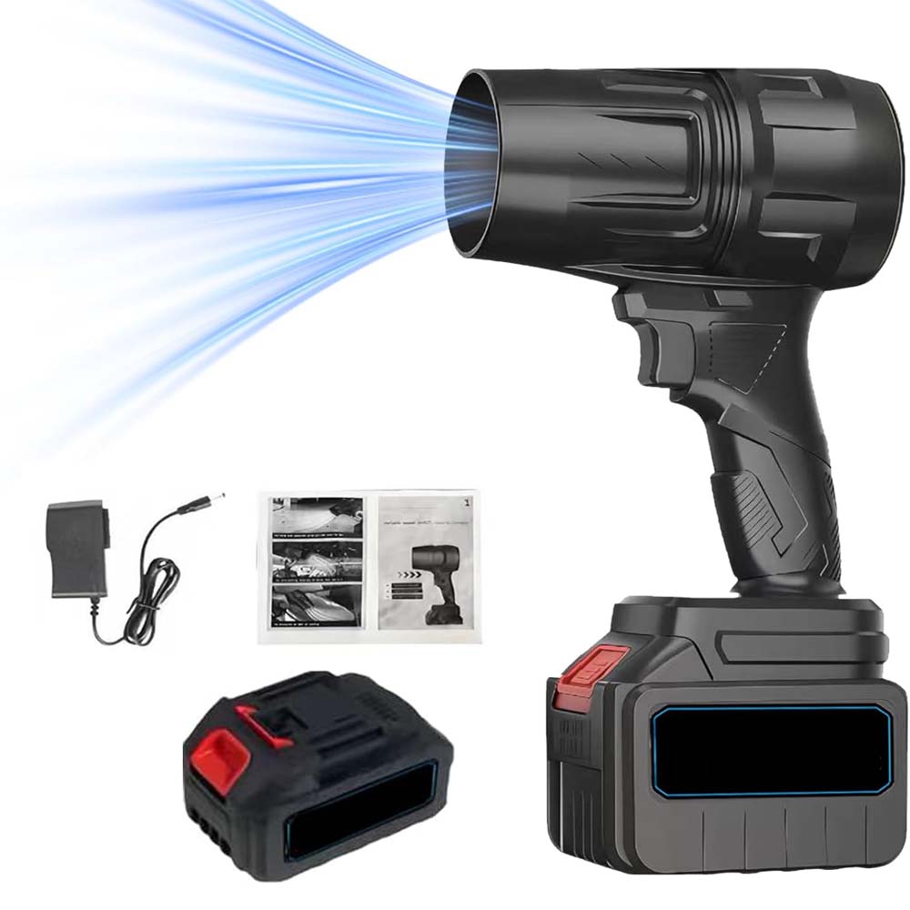 Rechargeable Handheld Blower Dryer - 1 Battery, Turbo Jet Air Duster for Home, Car, Leaves & Snow Cleaning Image