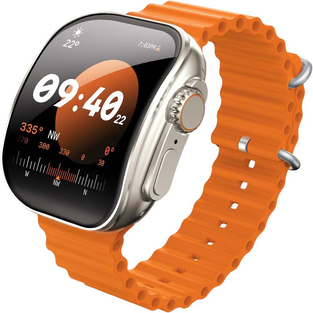 TC41 Curve Smartwatch - 2.01" AMOLED, GPT AI, Bluetooth Calls, Wireless Charging, IP68, Fitness Tracker (Orange) Image
