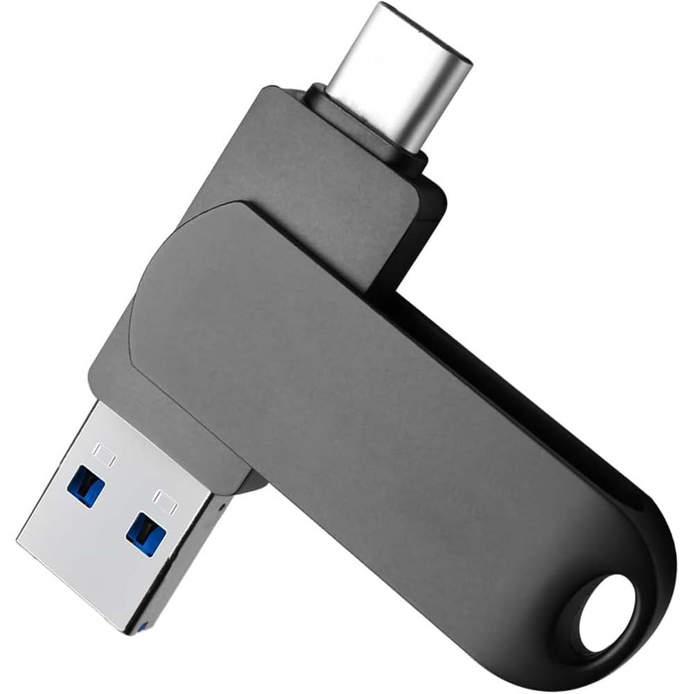 32GB USB-C Flash Drive - 170MB/s High-Speed Multi-Port Memory Stick for Android, Tablets, PCs & Phones (Black) Image