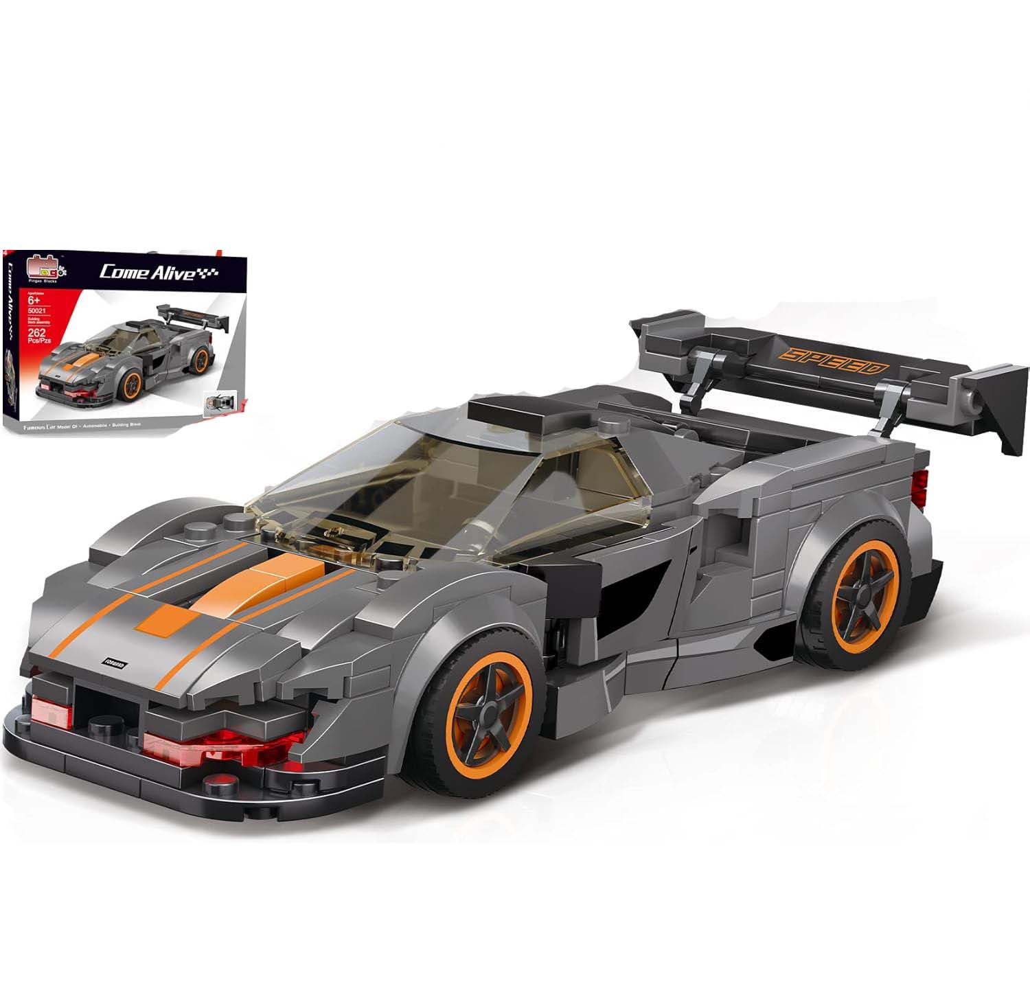 Come Alive McLaren Iconic Race Car Building Kit. Collectible speed champions construction toy for boys & girls aged 8+. Multicolor. Image