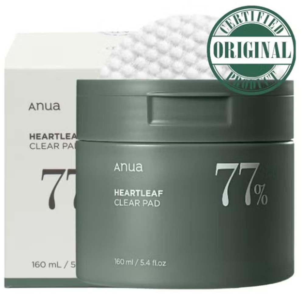 ANUA Heartleaf 77% Soothing Toner Pads. Gentle exfoliating & calming cotton pads for sensitive, troubled skin pads. Image